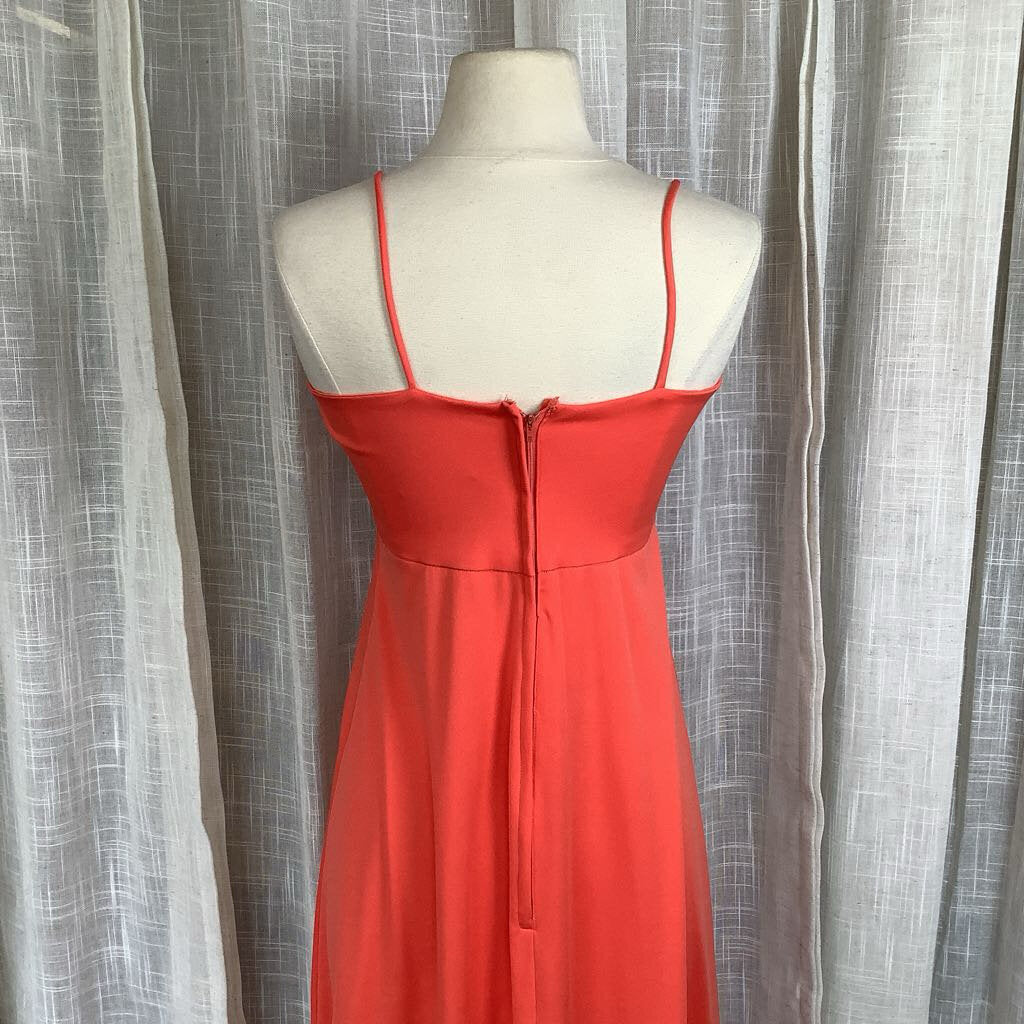 1990s Peach sleeveless maxi dress