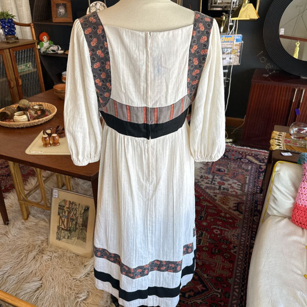 1970s Boho Rag Doll Midi