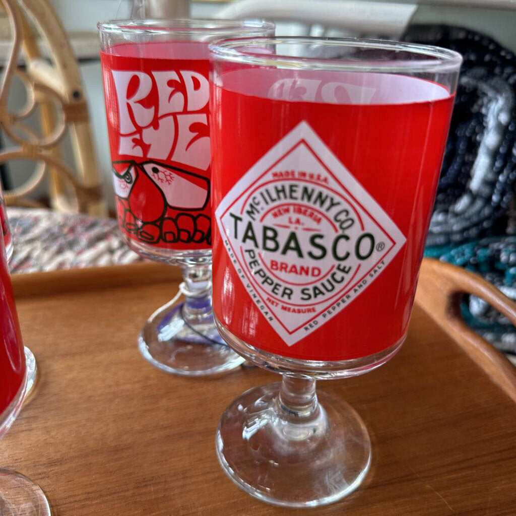 Tabasco Red Eye Pedestal Glasses set