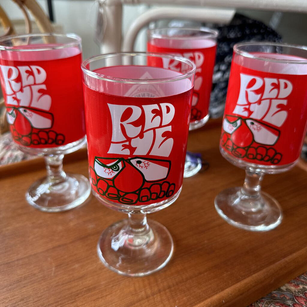 Tabasco Red Eye Pedestal Glasses set