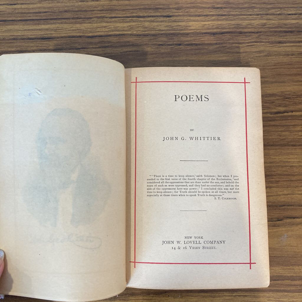 Poems by John Whittier 1885