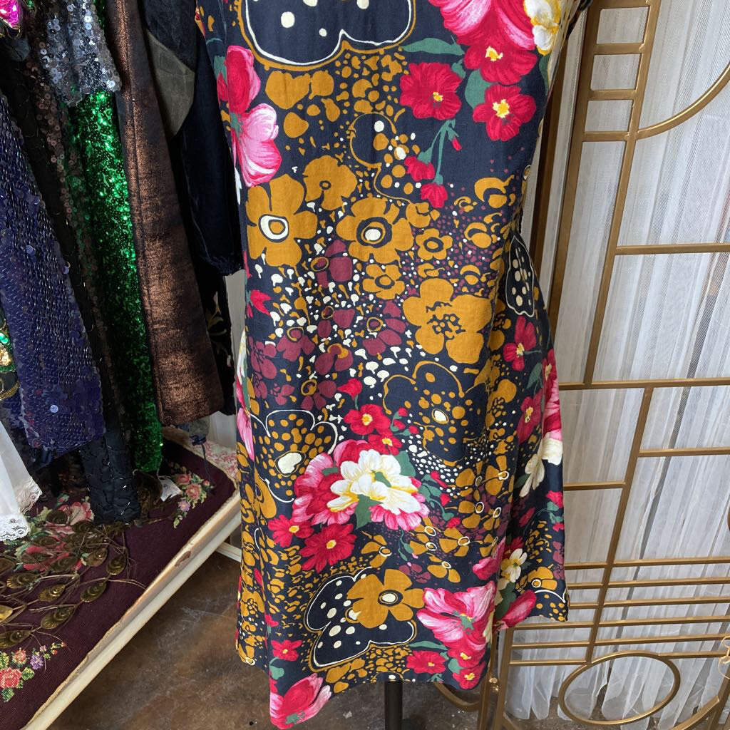 1970s Liberty Circle Floral Dress