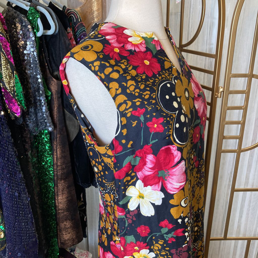 1970s Liberty Circle Floral Dress