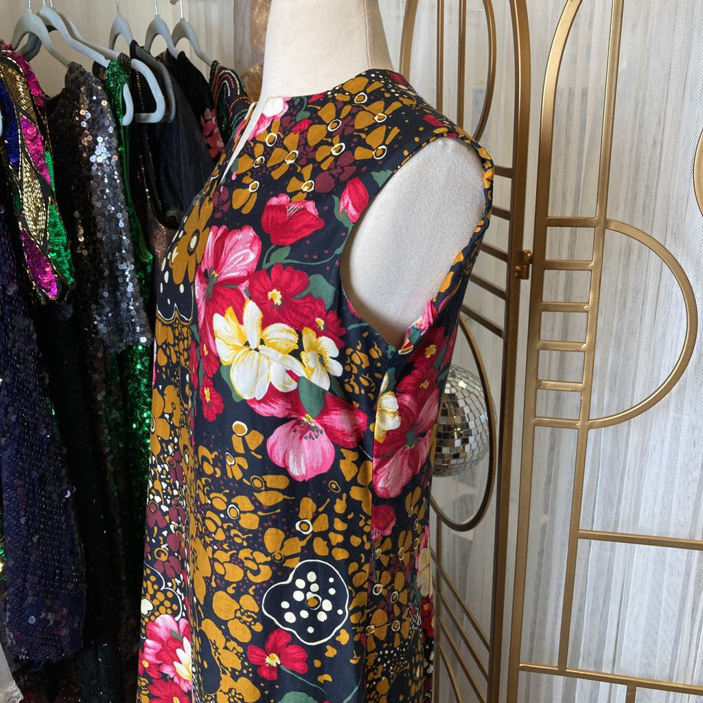 1970s Liberty Circle Floral Dress