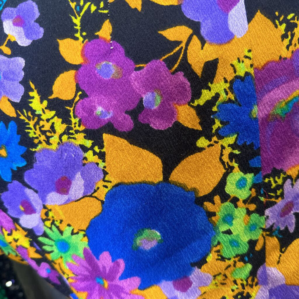 Bright Floral Dress - Purple/Blue