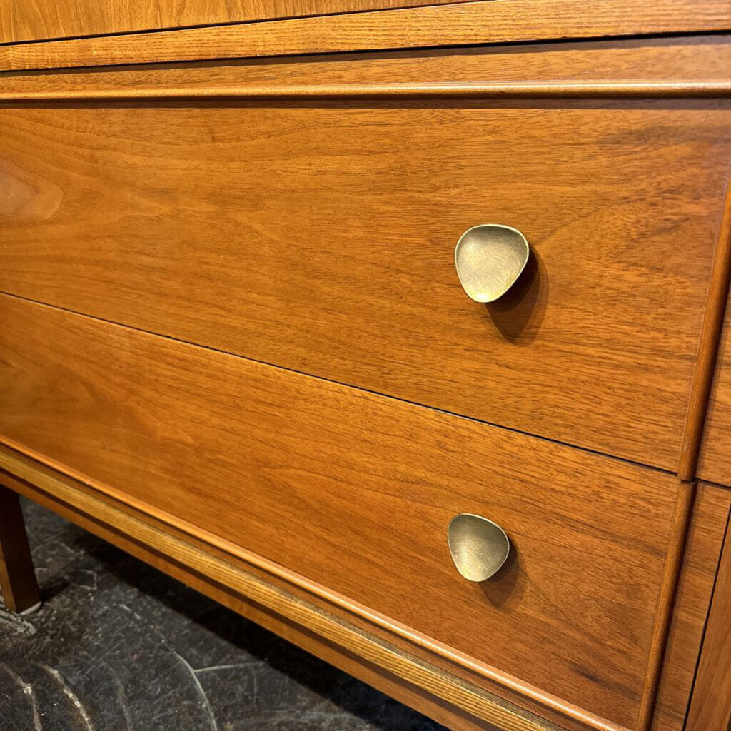 Stunning Vintage MCM Solid Walnut Highboy Chest of Drawers by Dixie