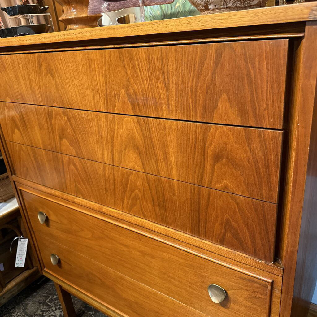 Stunning Vintage MCM Solid Walnut Highboy Chest of Drawers by Dixie