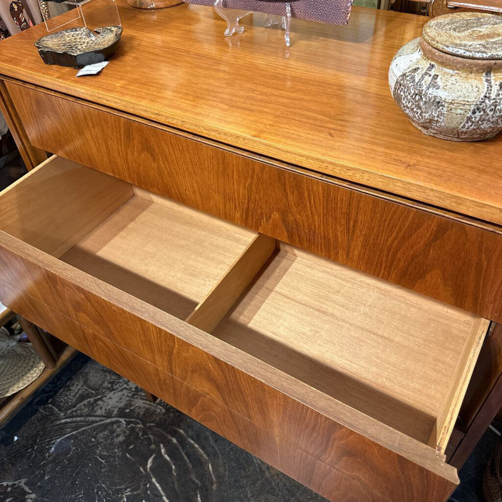 Stunning Vintage MCM Solid Walnut Highboy Chest of Drawers by Dixie