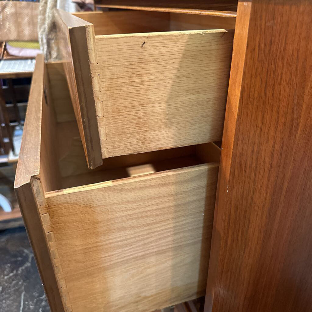 Stunning Vintage MCM Solid Walnut Highboy Chest of Drawers by Dixie