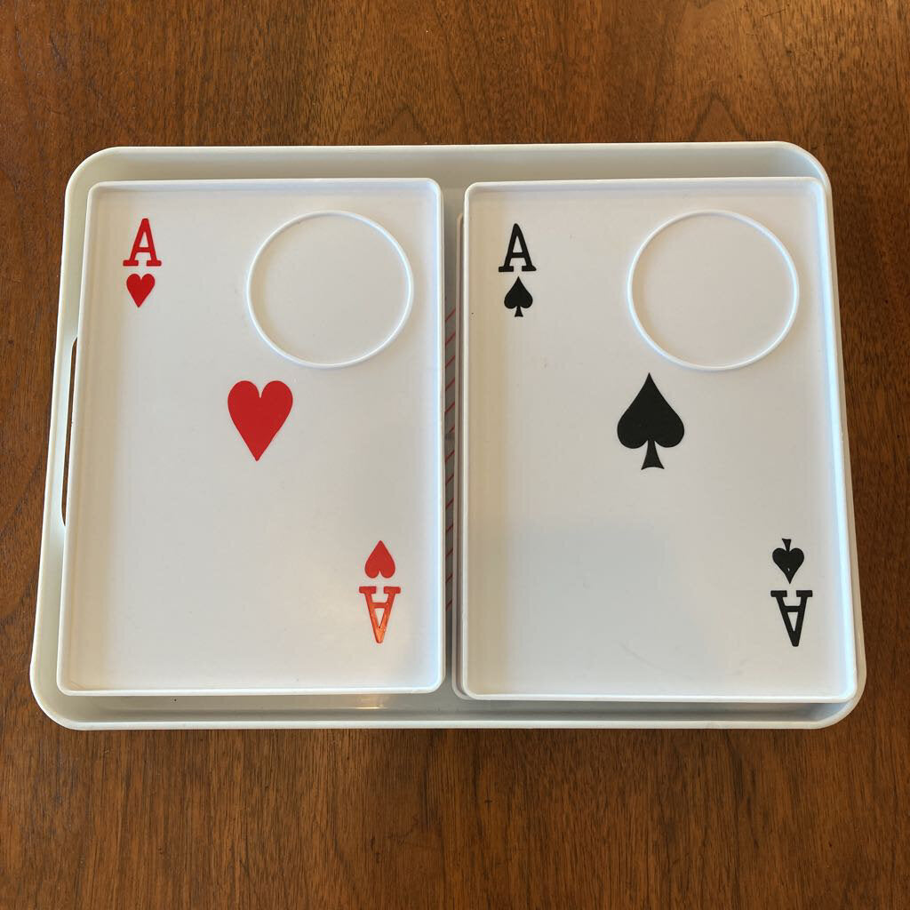 Playing card serving trays