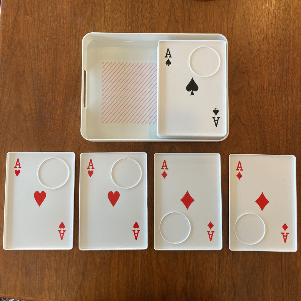 Playing card serving trays