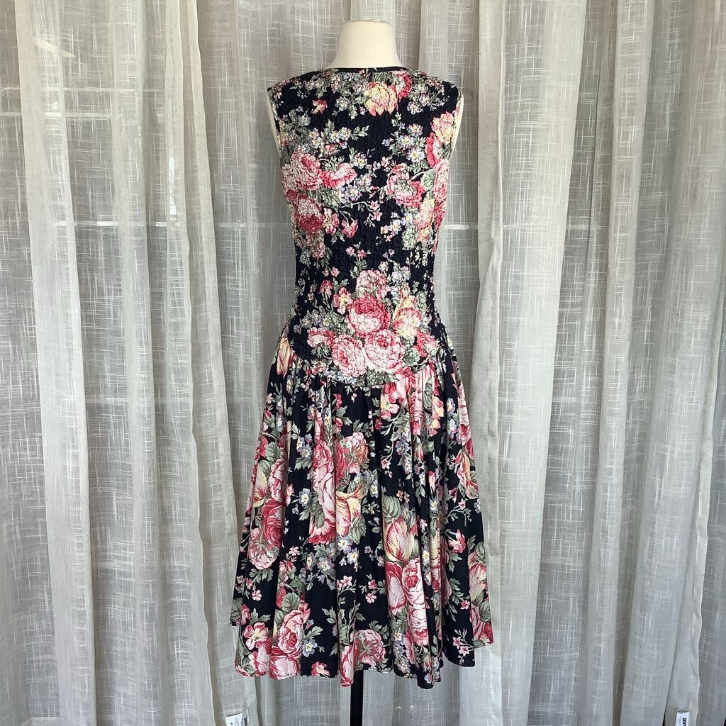 1980s E.D. Michaels Floral Dress