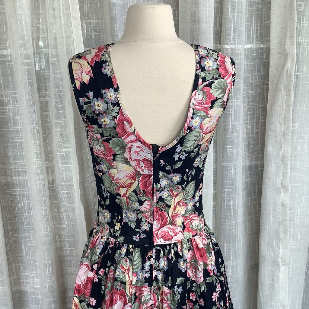 1980s E.D. Michaels Floral Dress