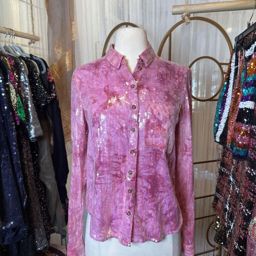 Pink Sequin Shirt