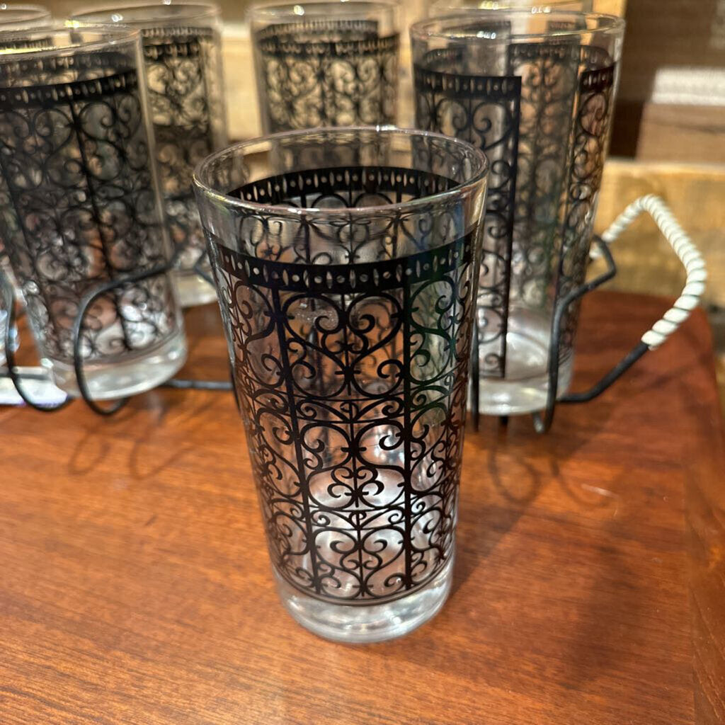 Shops MCM Drinking Glasses And Caddy