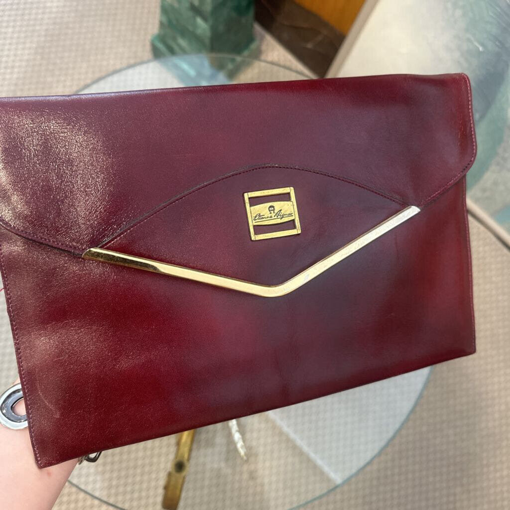 1980s Etienne Aigner Classic Clutch w/ Gold Hardware