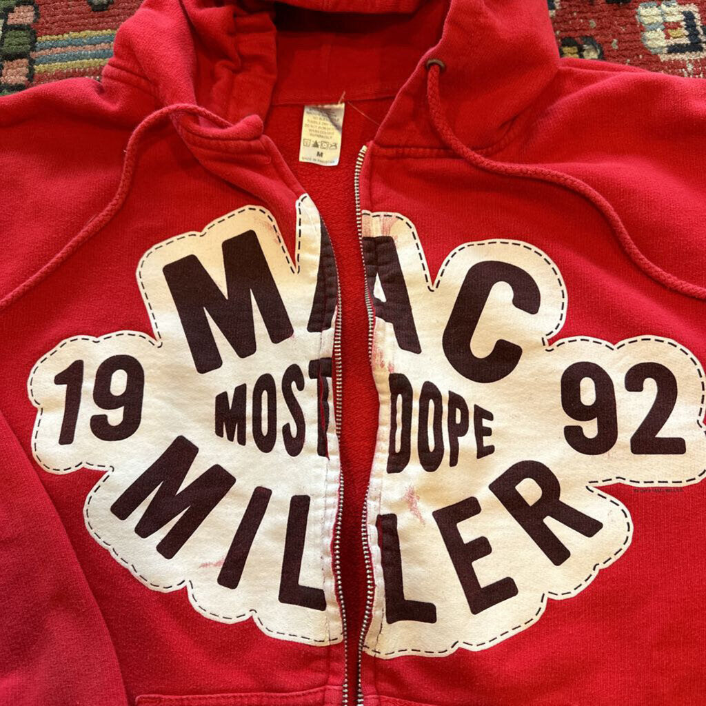 Mac Miller Most Dope 1992 Red Zip Hoodie