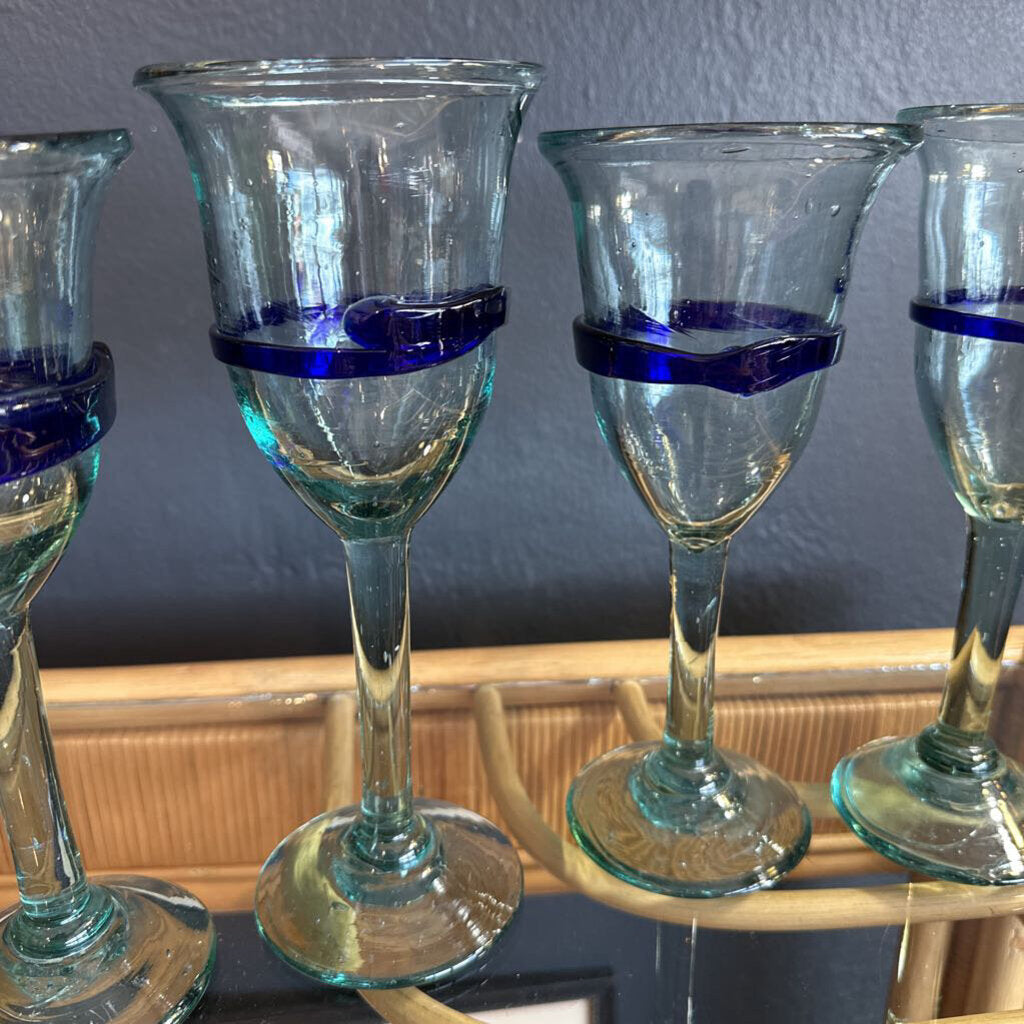 Mexican Hand Blown Glass Set (4)