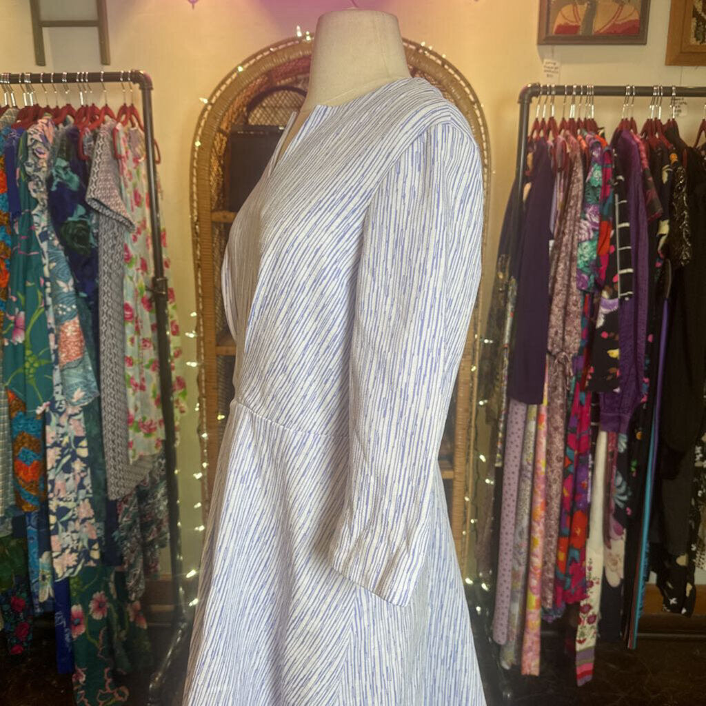 1970s Purple Striped Day Dress