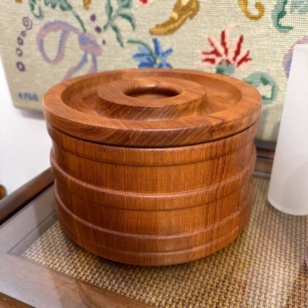 Vintage Dansk Staved Teak Ice Bucket Designed by Jens Quistgaard - MidModMom