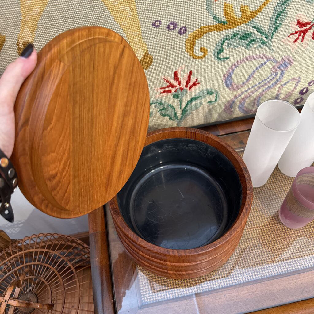 Vintage Dansk Staved Teak Ice Bucket Designed by Jens Quistgaard - MidModMom