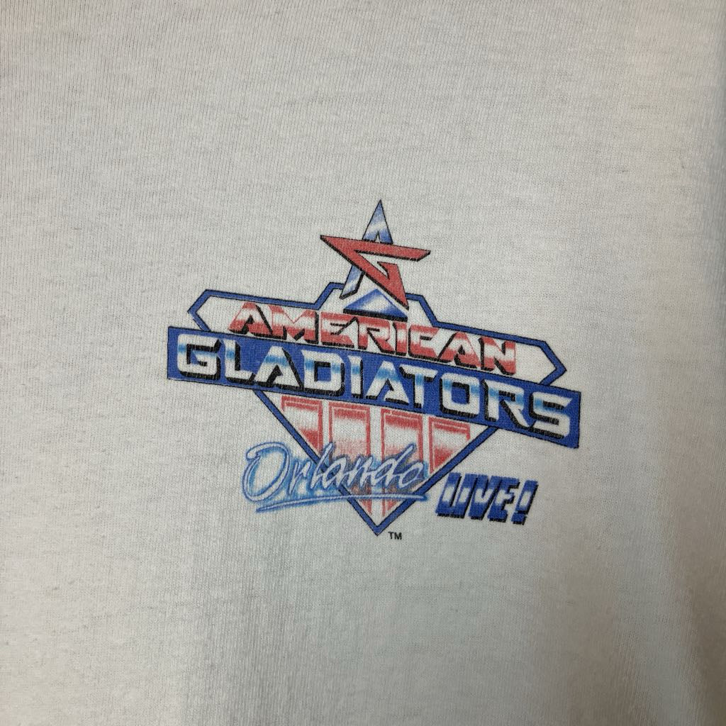 American Gladiators logo on a gray sweatshirt