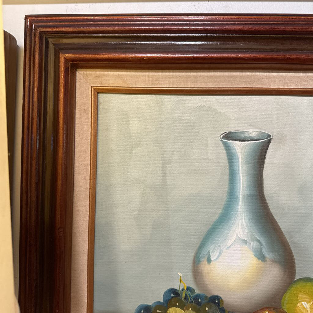 Vintage Signed Framed Dining Room Painting