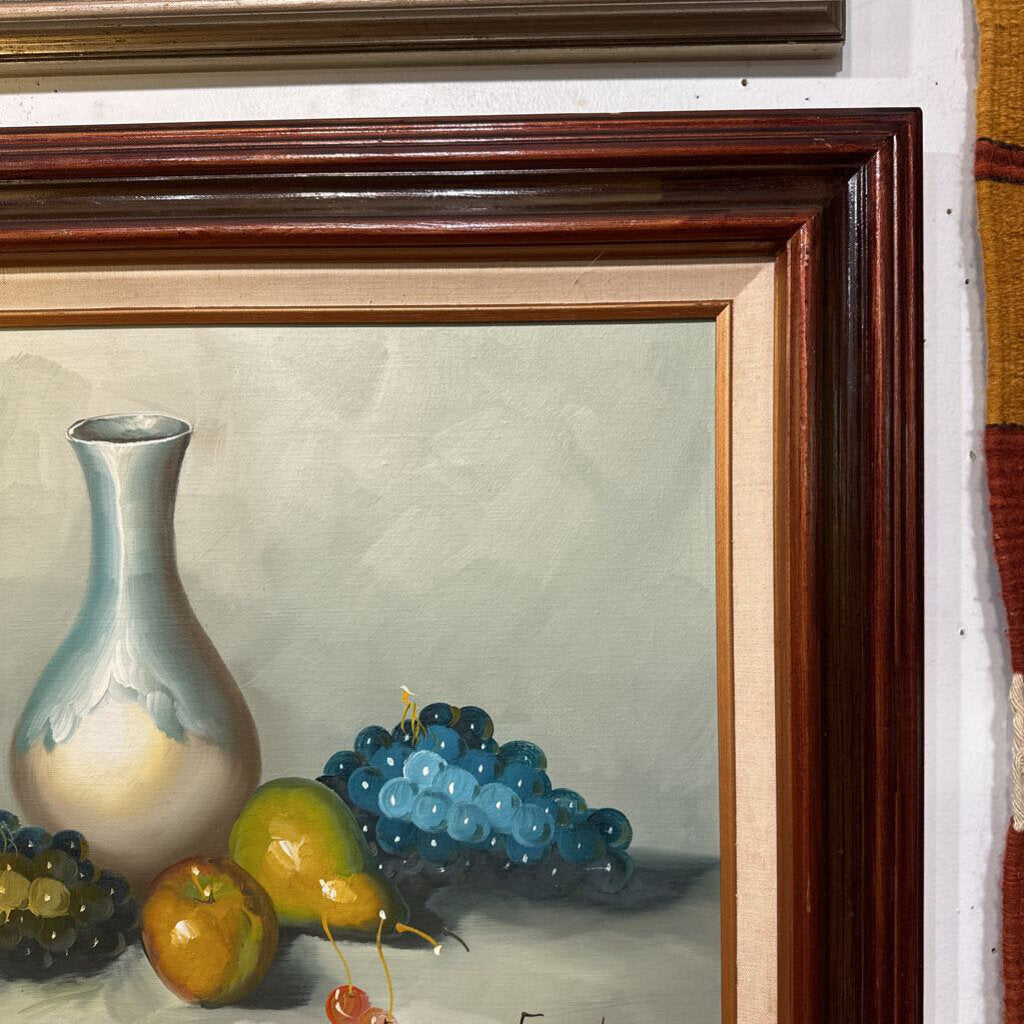 Vintage Signed Framed Dining Room Painting