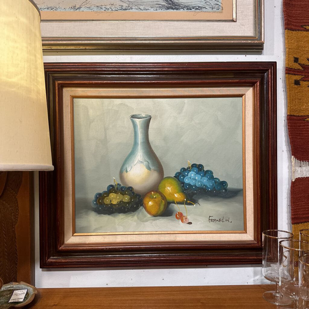 Vintage Signed Framed Dining Room Painting