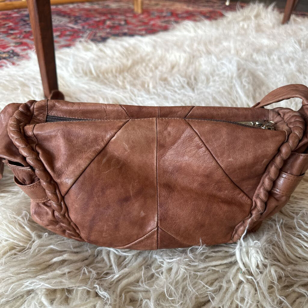 Vintage Giudi Leather Brown Italian Hobo Crossbody