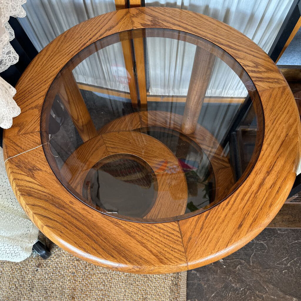 Vintage 3 Tier Side Table with Center Swivel