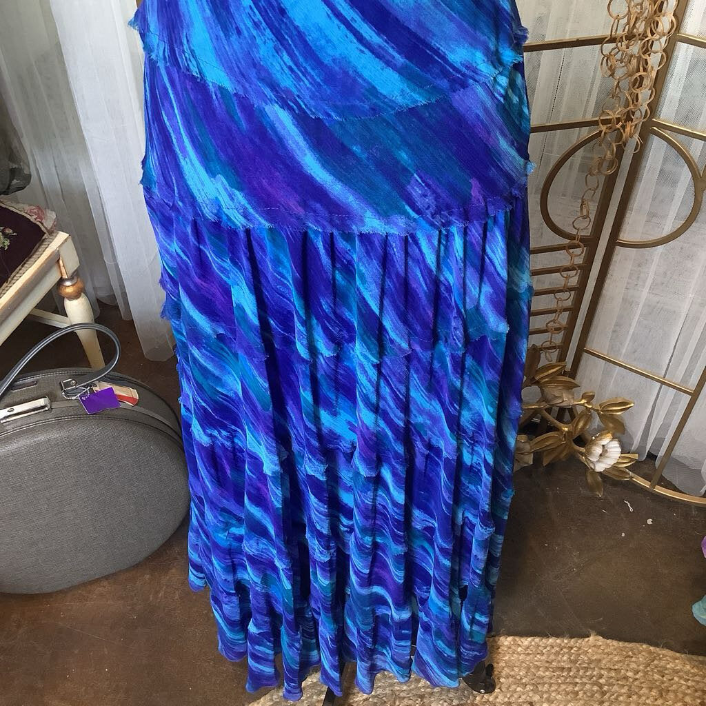 1990s Jones New York Tiered Maxi