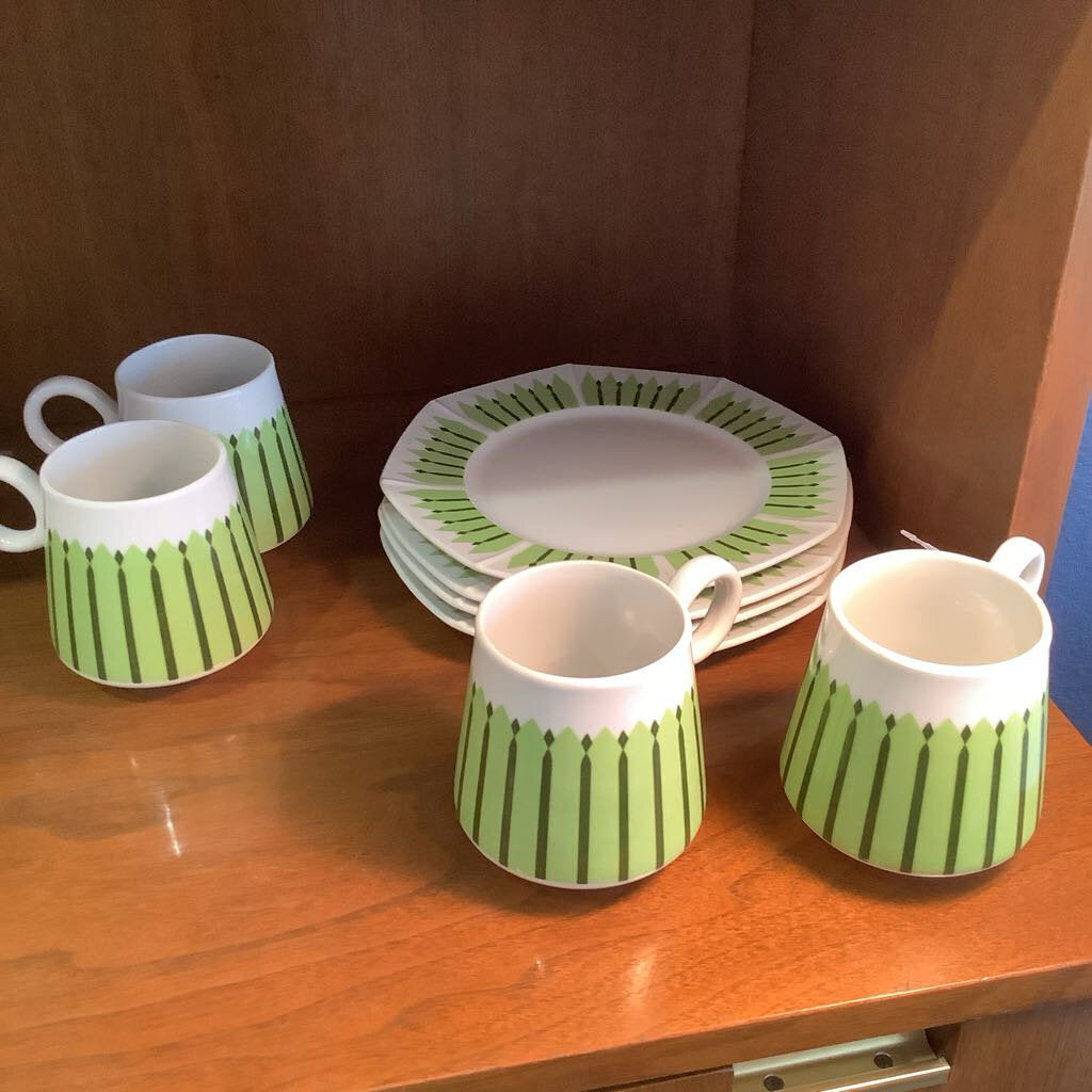 MCM Japanese Atomic Design Mugs & Saucers (8pc)