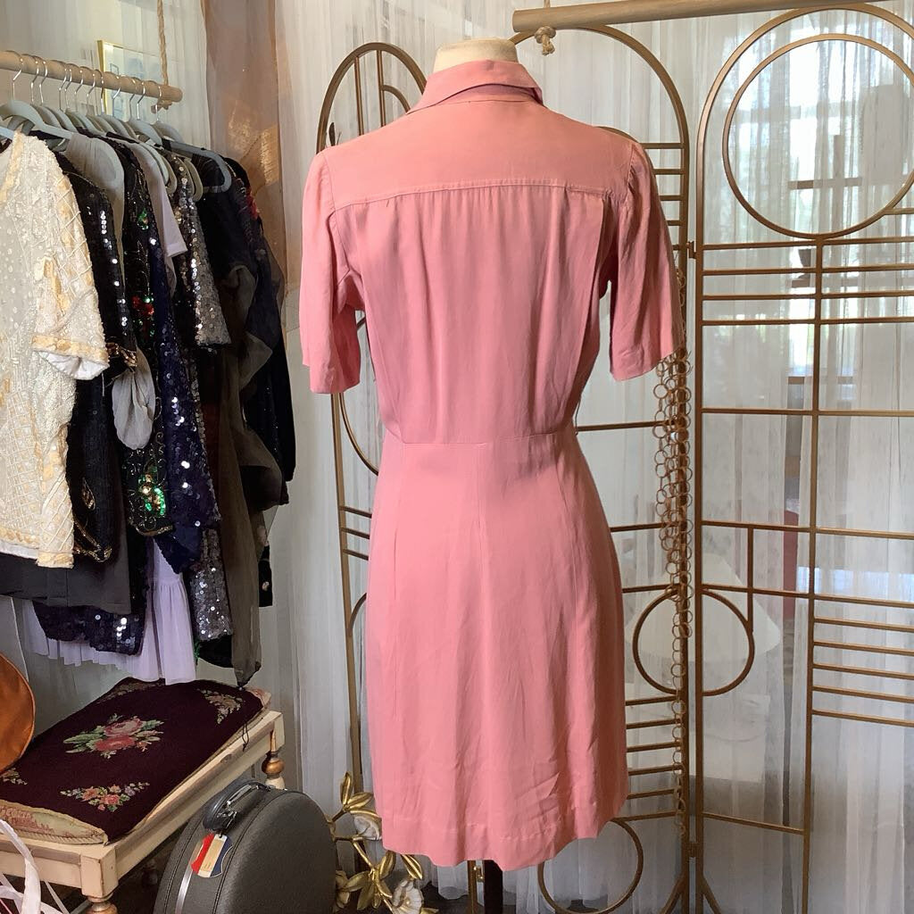 1950s Dusty Rose Day Dress