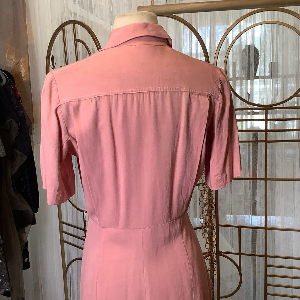 1950s Dusty Rose Day Dress