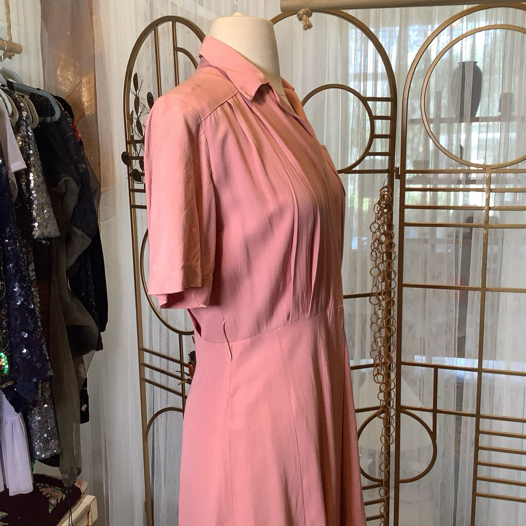 1950s Dusty Rose Day Dress