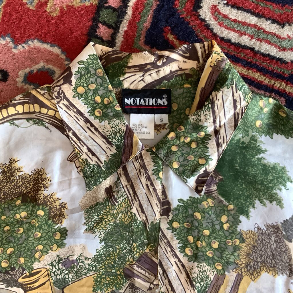 1980's Notations Silk Shirt