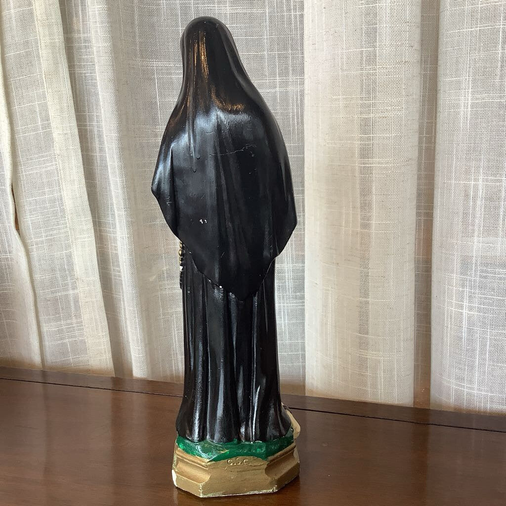 60's St. Rita Cascia Chalkware Statue