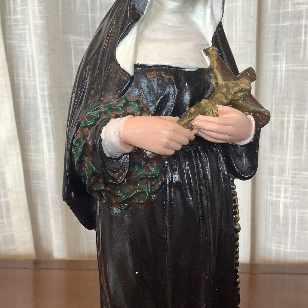 60's St. Rita Cascia Chalkware Statue