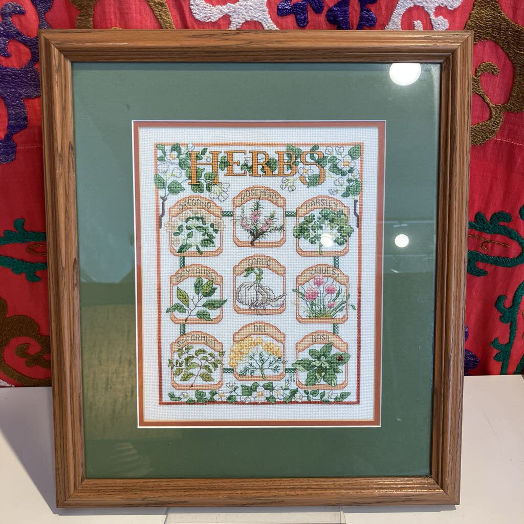 Vintage Cross Stitch Herbs