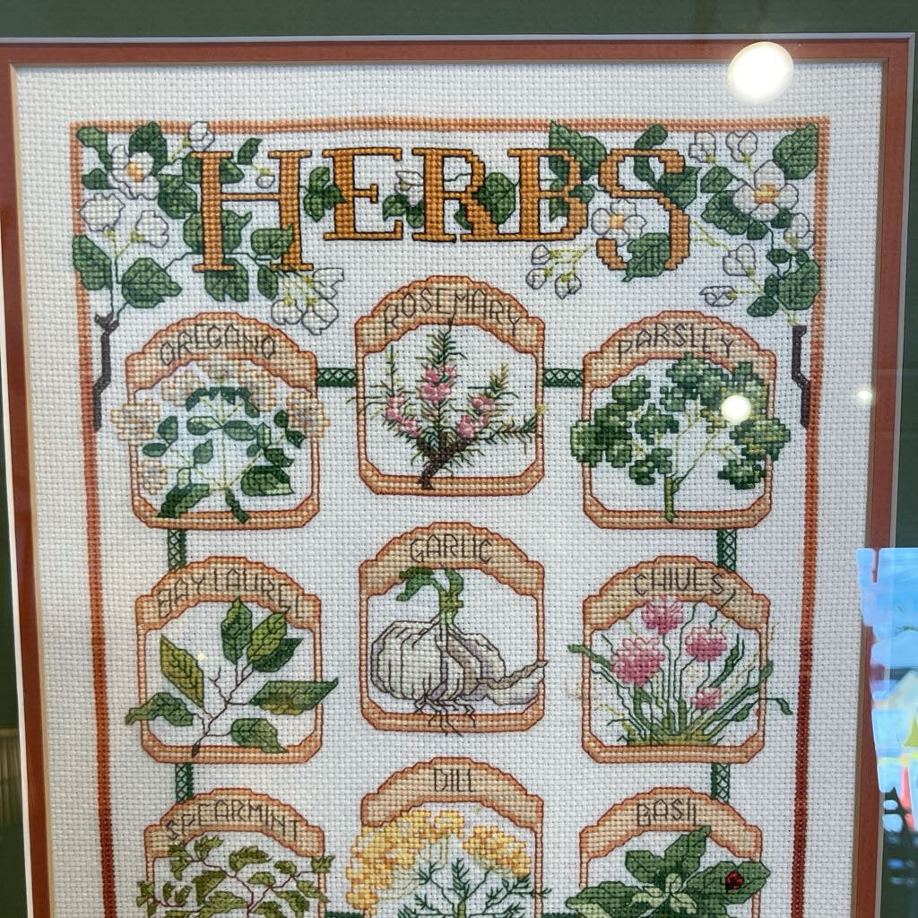 Vintage Cross Stitch Herbs