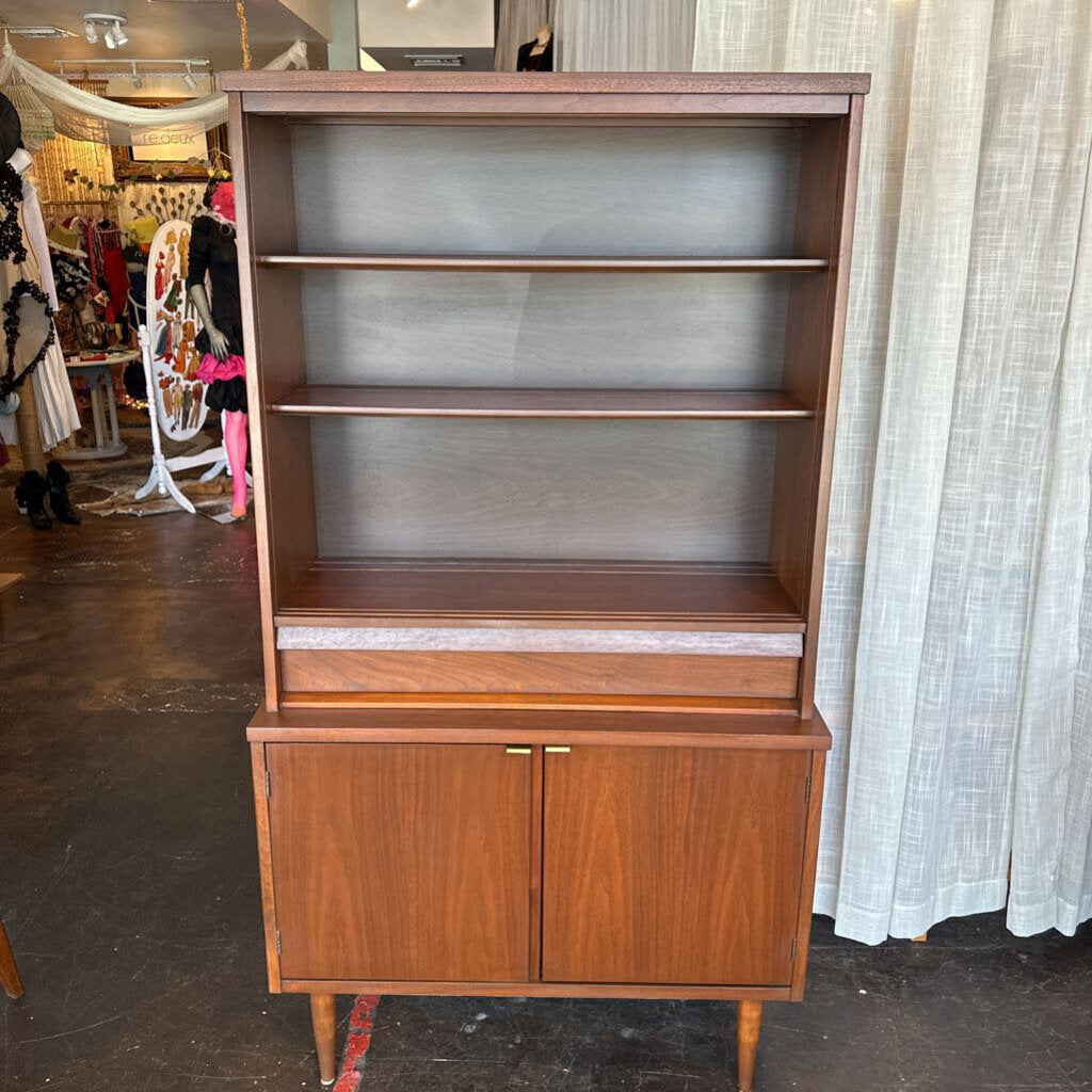 Mid Century Bassett Refinished Hutch Bookcase