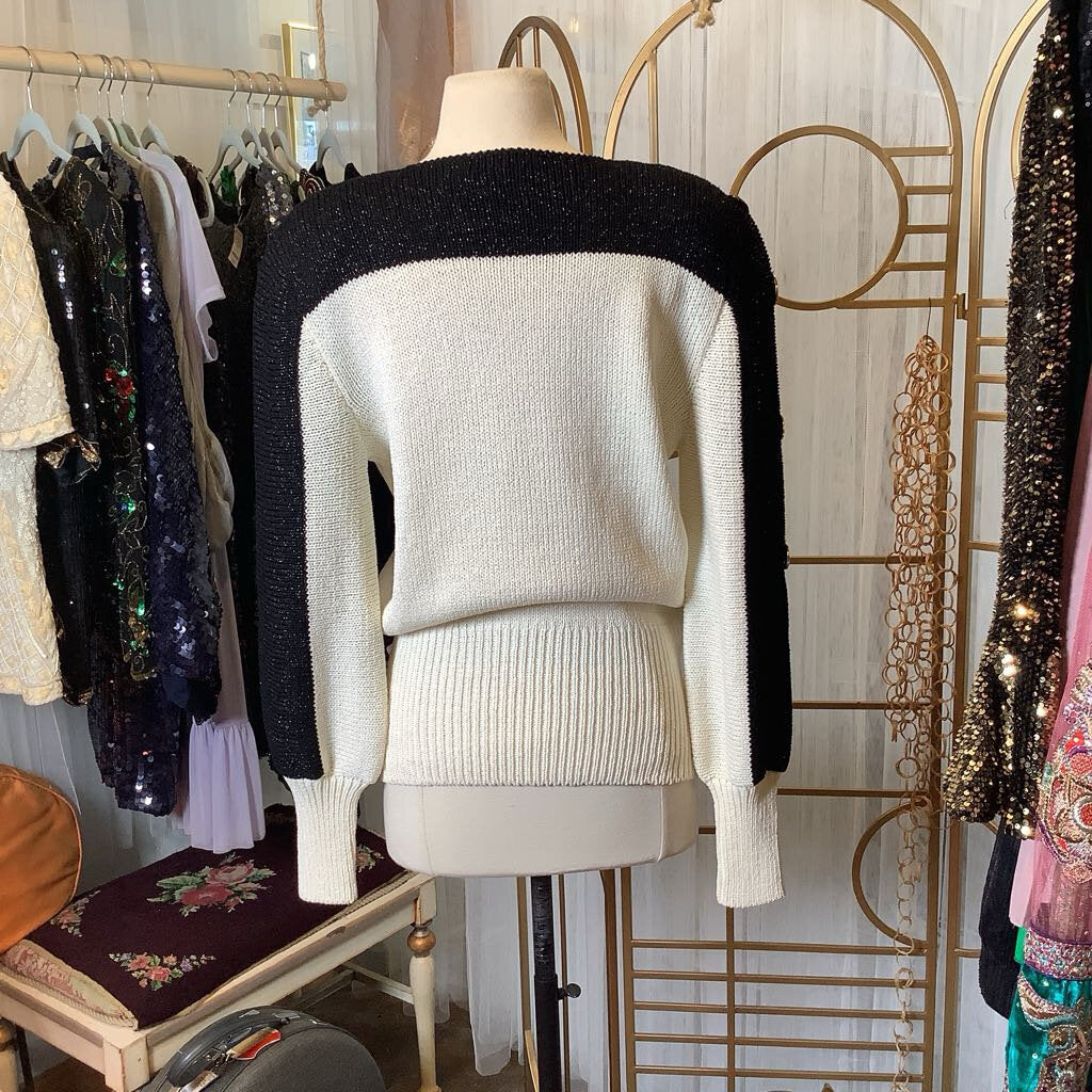 Antonella Preve Cream and Black Sweater