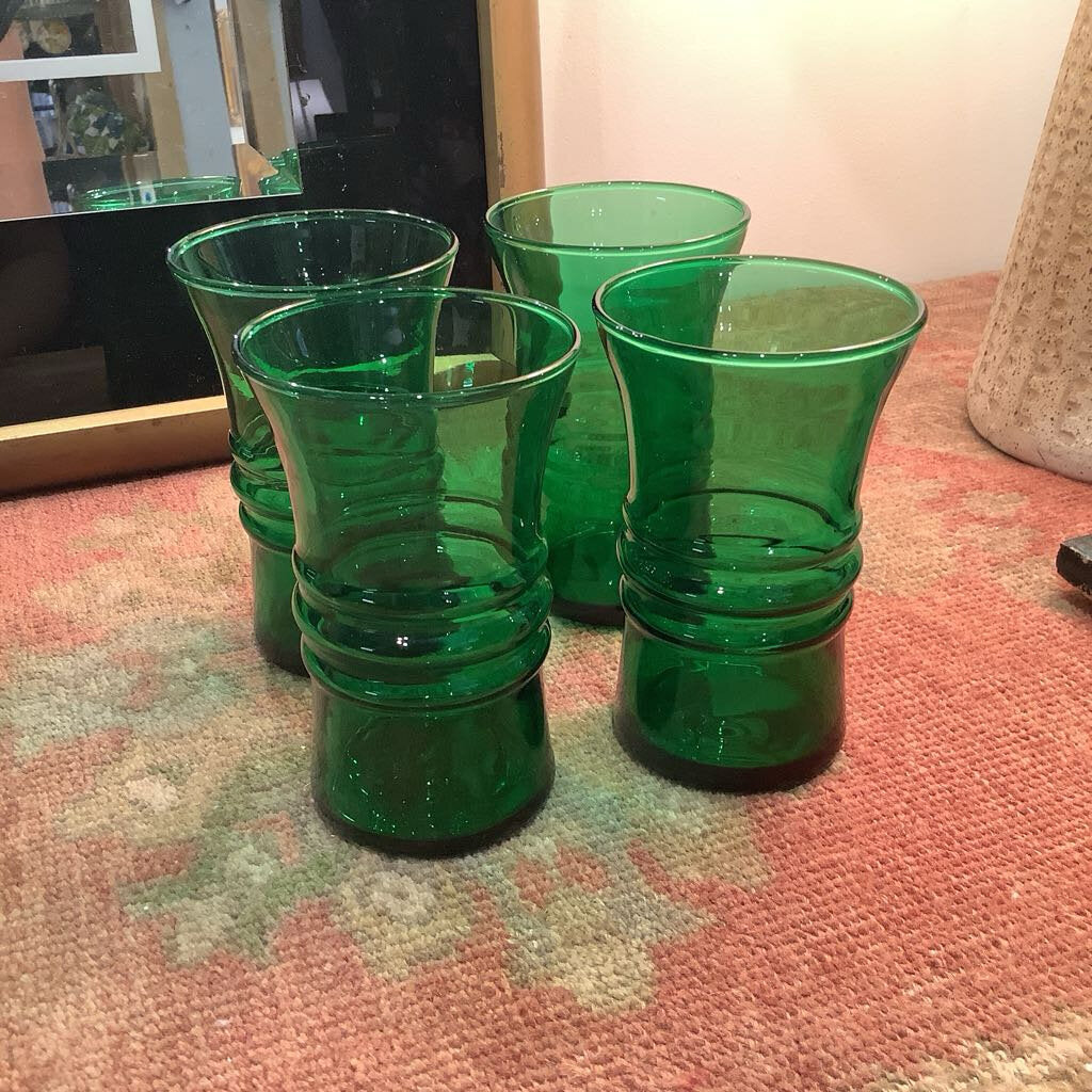 10% Off Orig. $40. MCM Anchor Hocking Green Juice Glass set of 4