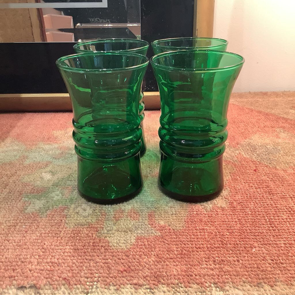 10% Off Orig. $40. MCM Anchor Hocking Green Juice Glass set of 4