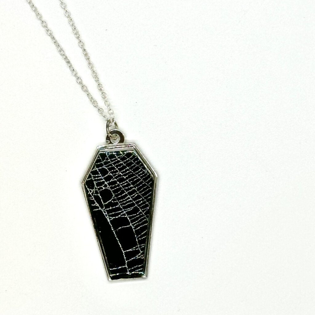 Spider Web Coffin Necklace