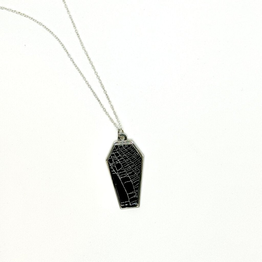 Spider Web Coffin Necklace