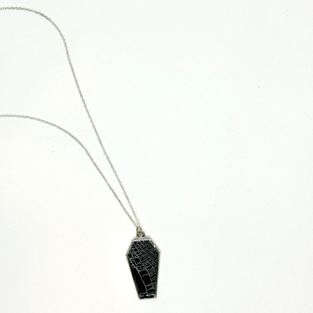 Spider Web Coffin Necklace