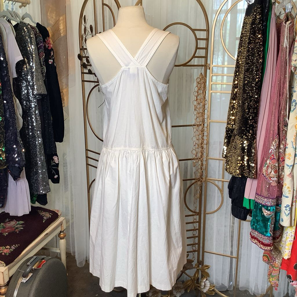 1980s White Shirtwaist Dress