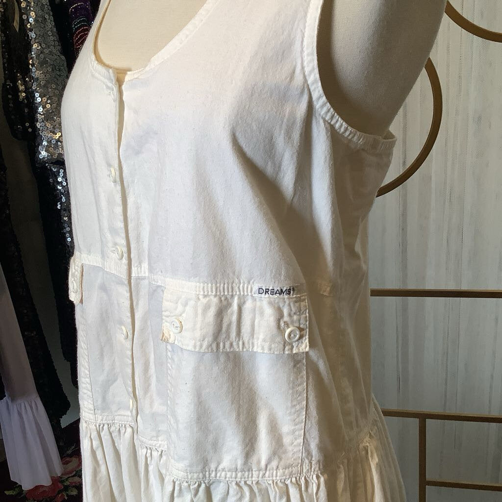 1980s White Shirtwaist Dress